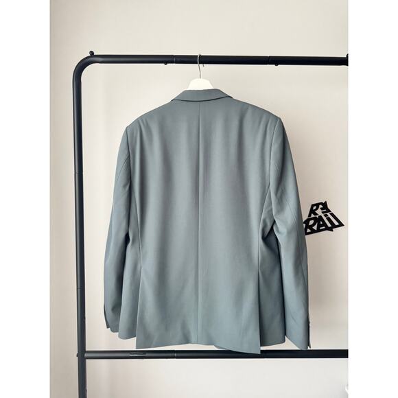 Dries Van Noten Slate-Blue Wool-Blend Blazer Suit Jacket - Picture 3 of 7